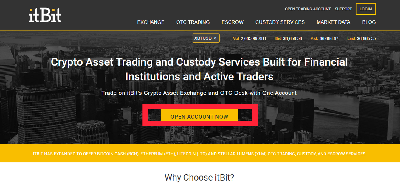itBit home page