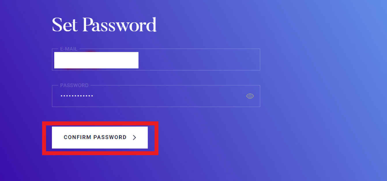 Create Password on DSX