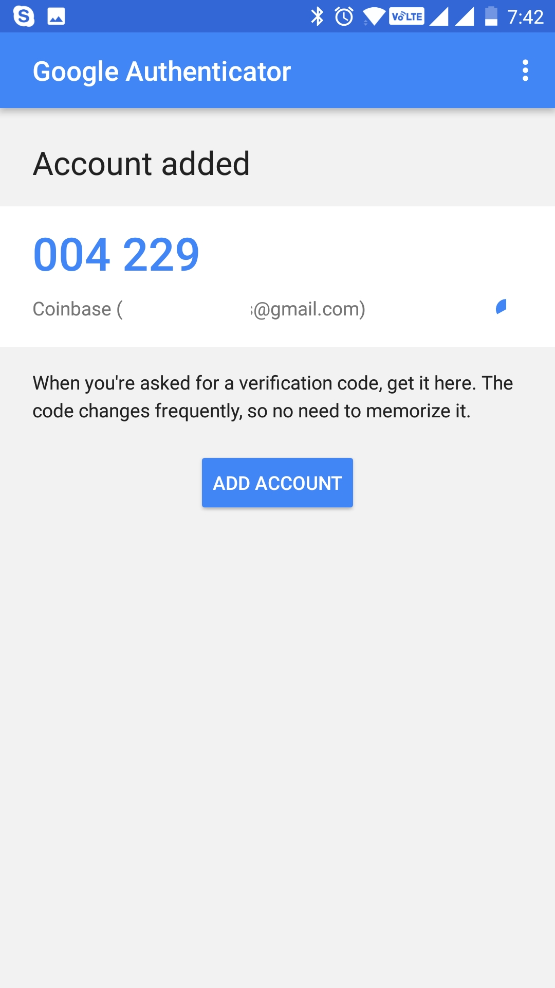 adding coinbase to authenticator