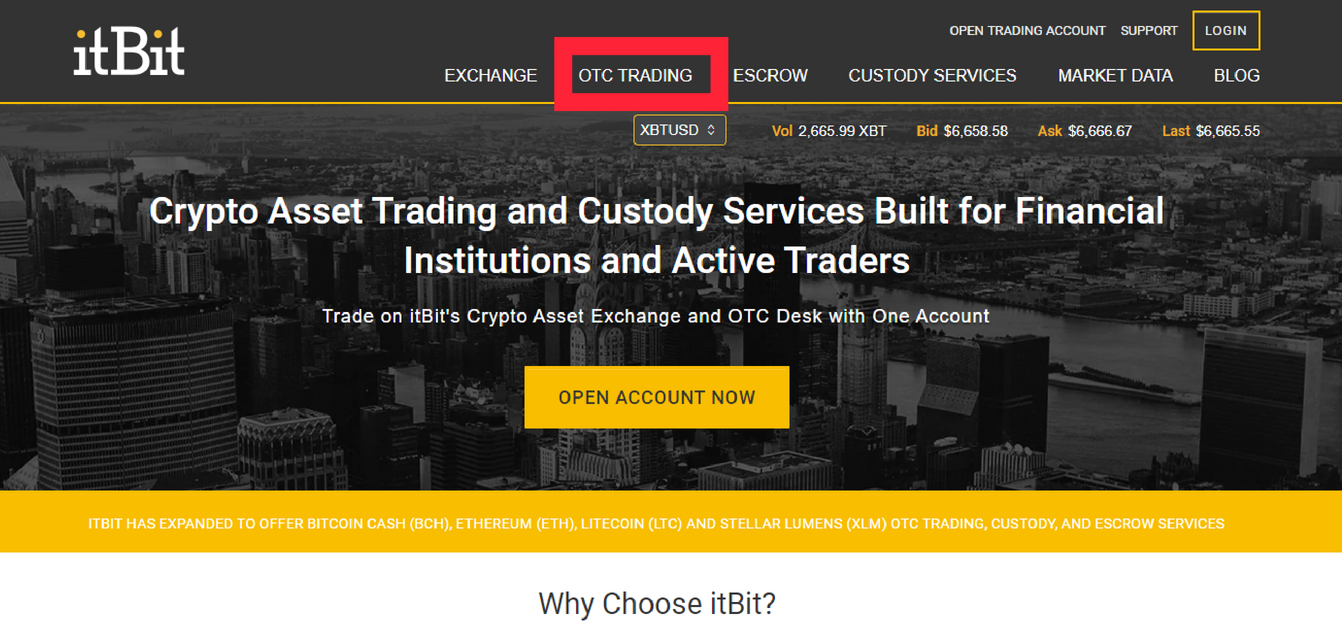 OTC trading itBit