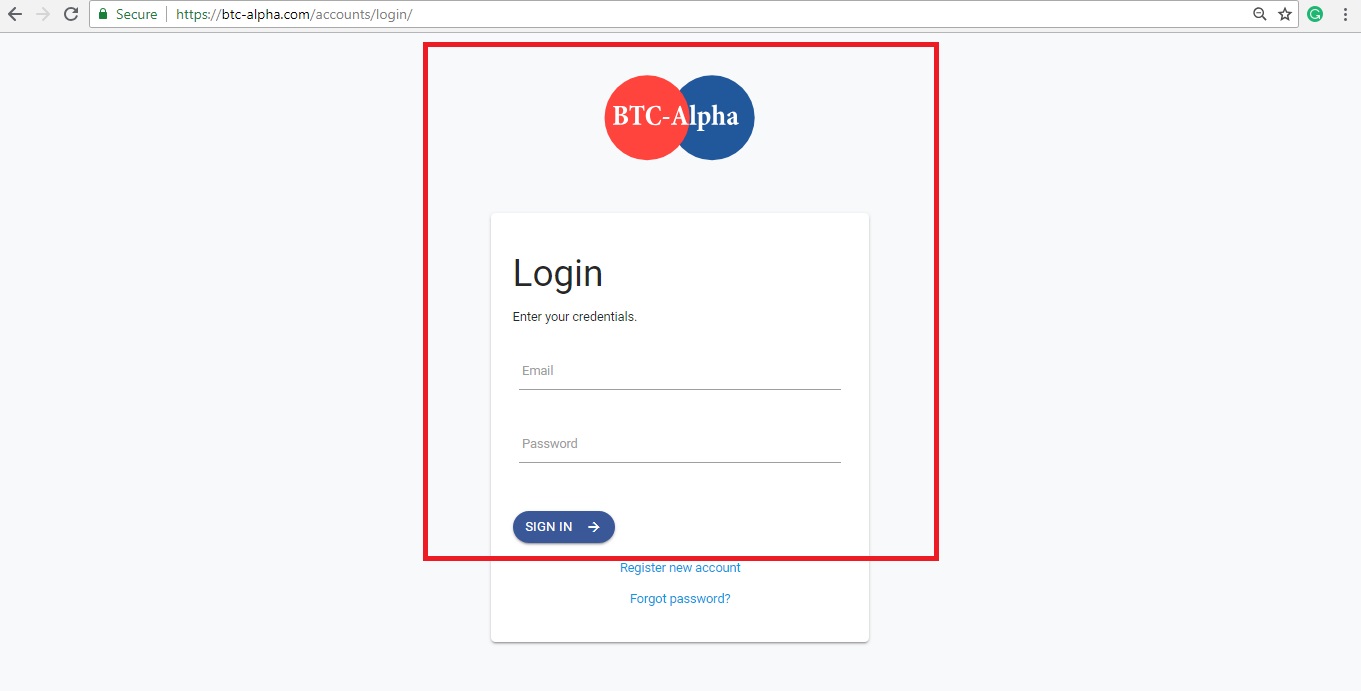 btc alpha login