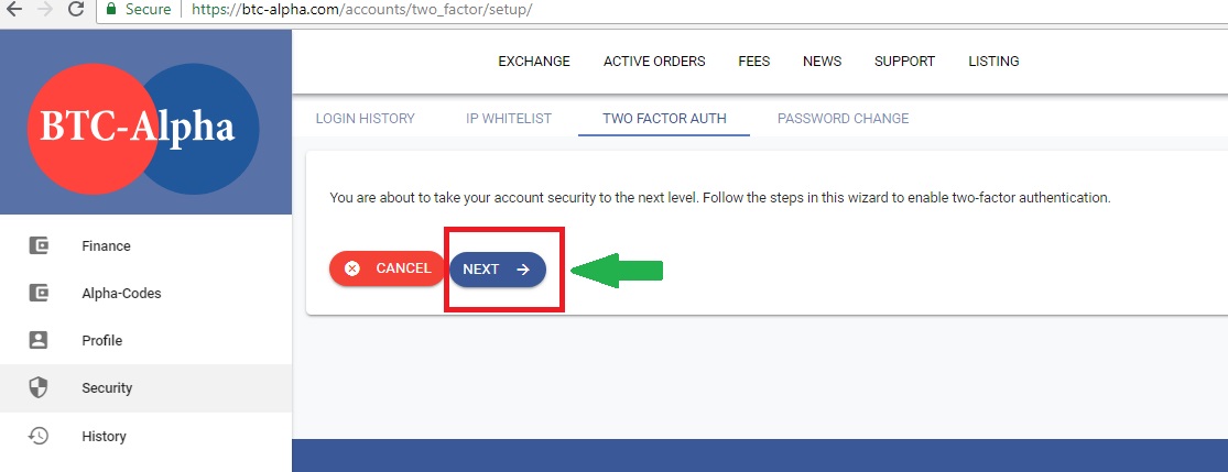 How to enable 2FA on BTC-Alpha