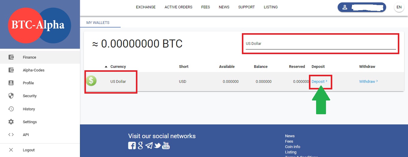 How to Deposit Funds on BTC-Alpha