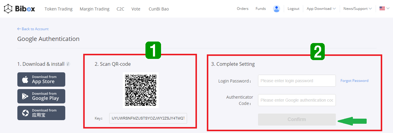 How to set up 2FA on Bibox