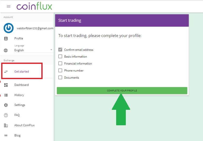 How to verify your CoinFlux account