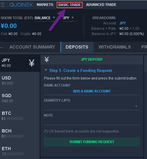 How to buy Bitcoin on Quoinex