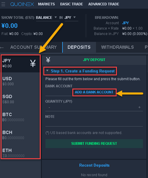 How to fund your Quoinex account