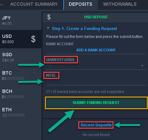 How to fund your Quoinex account
