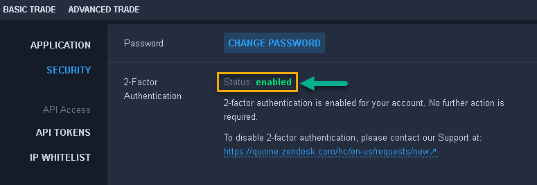 How to set 2fa on Quoinex