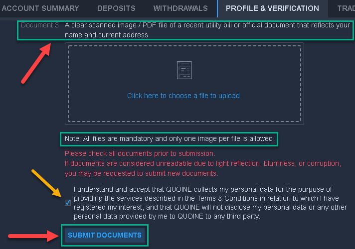 How to verify your Quoinex account