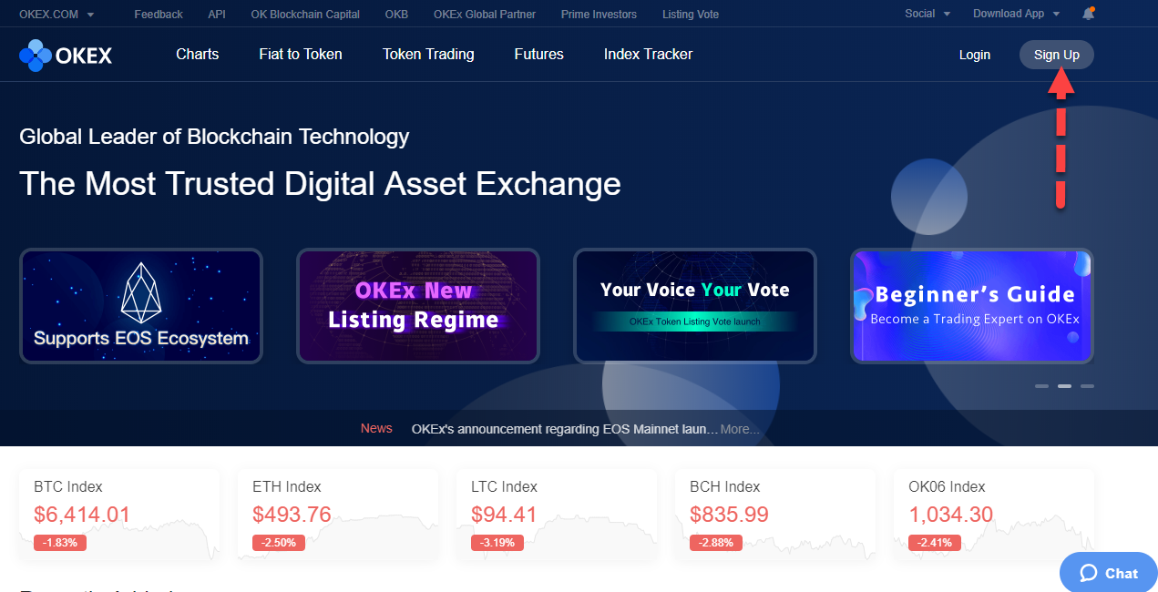 Register on OKEx