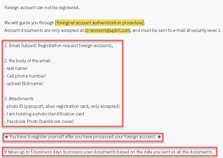 how to register foreign accounts on Upbit