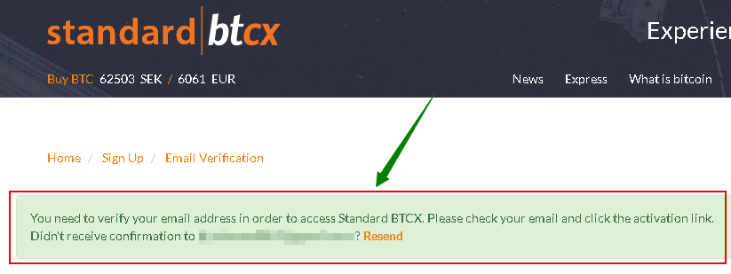 how to register on btcx