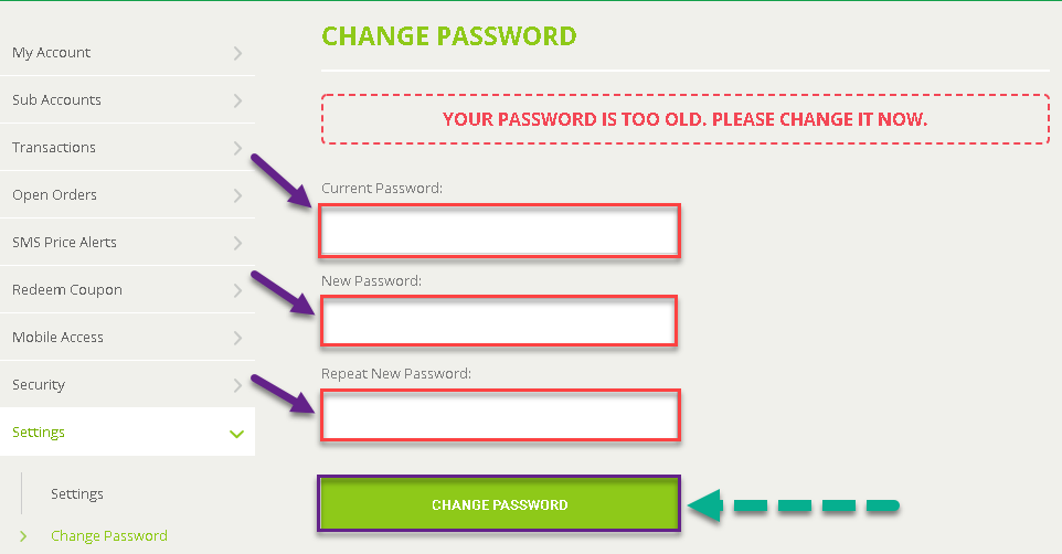 how to change your Bitstamp password
