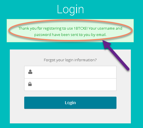 how to register on 1BTCXE