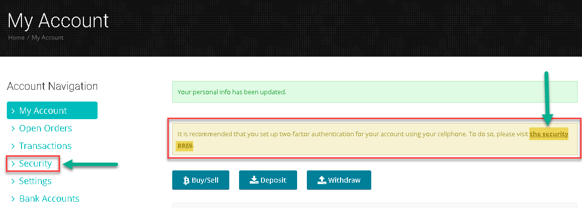 how to set 2fa on 1BTCXE