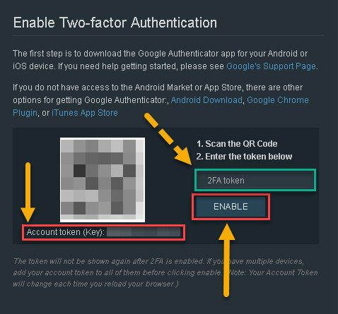 how to set 2fa on Bitfinex