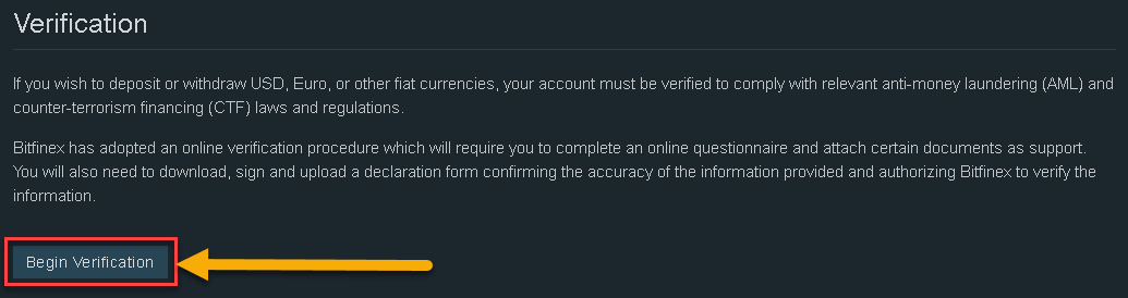 how to verify your Bitfinex account