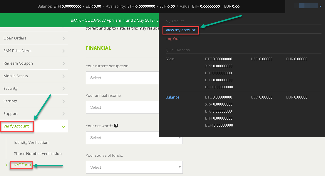 how to verify bank account on bitstamp