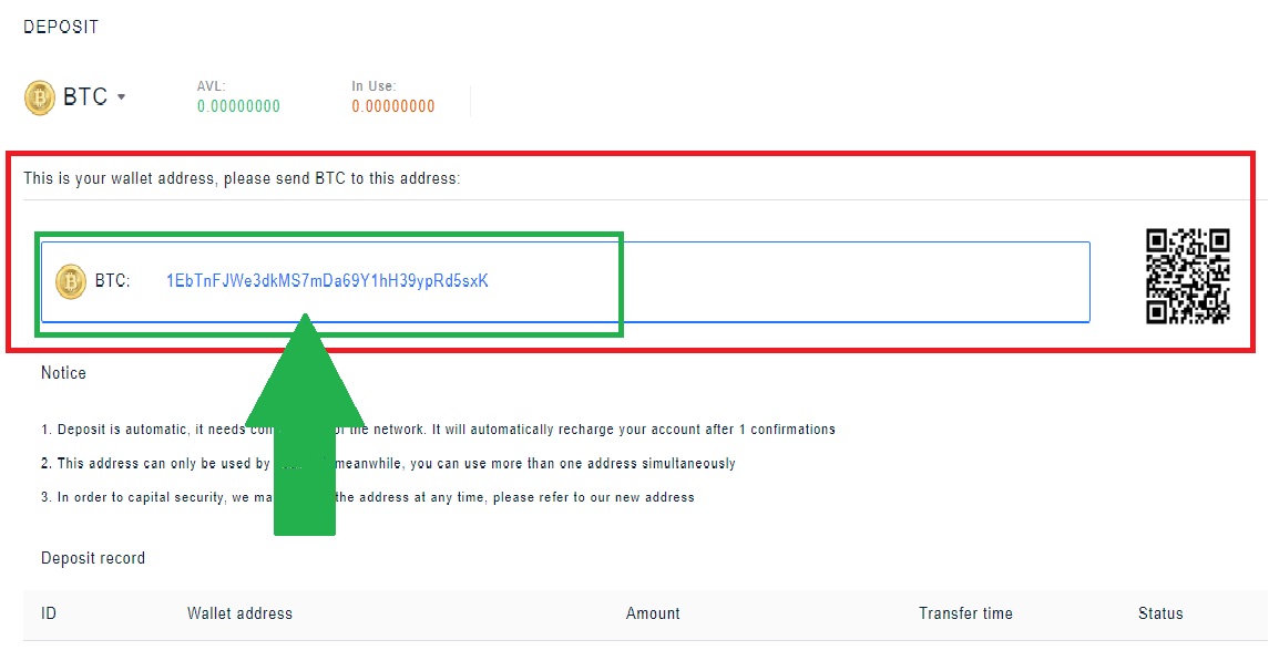 How to deposit on Coinegg