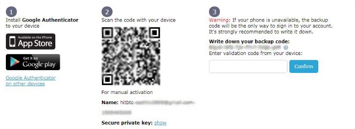 How to enable 2FA on HitBTC