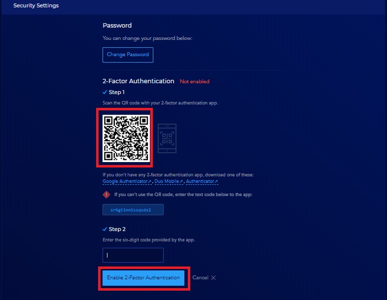 How to set up 2FA on Qryptos